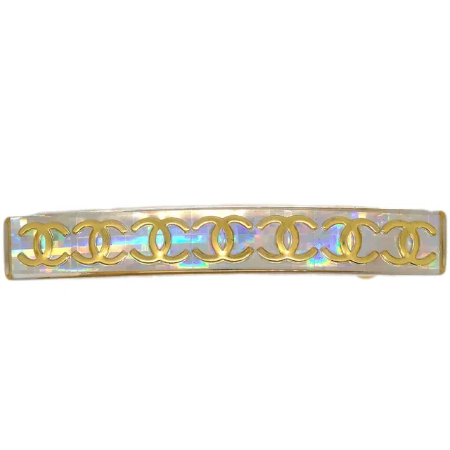 Chanel Rainbow Lucite Hair Clip Barrette 97P/62 in Resin from AMORE Vintage Tokyo