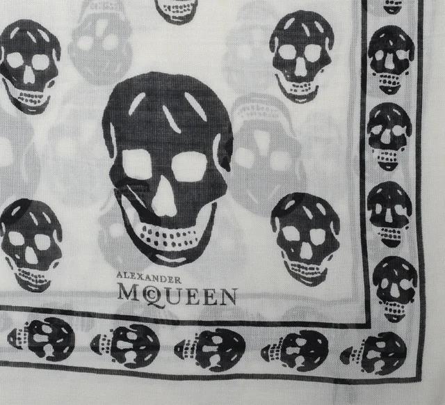 Alexander McQueen Classic Skull Scarf Pashmina, Ivory/Black from Cultstatus, photo 1 of 1