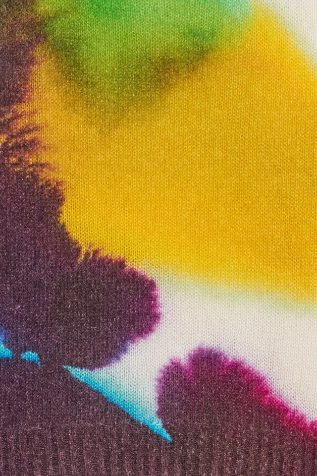 Oscar de la Renta Printed Mohair-Blend Sweater in Multicolor, photo 4 of 4 from THE OUTNET