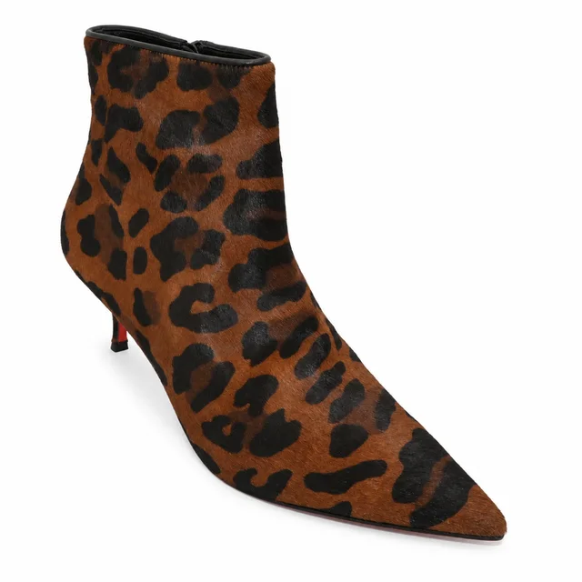 Christian Louboutin So Kate Booty Leopard Calf Hair Ankle Boots in Leather from Clotheshorse Anonymous