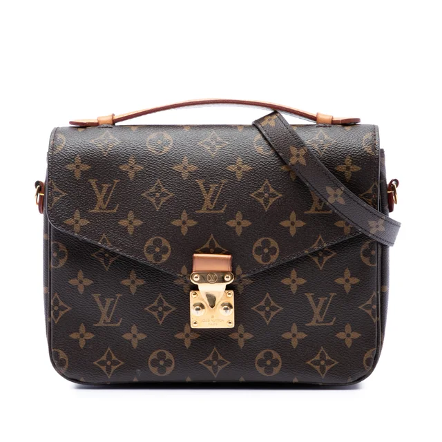 Brown Louis Vuitton Monogram Pochette Metis Satchel in Brown Coated canvas from Designer Revival