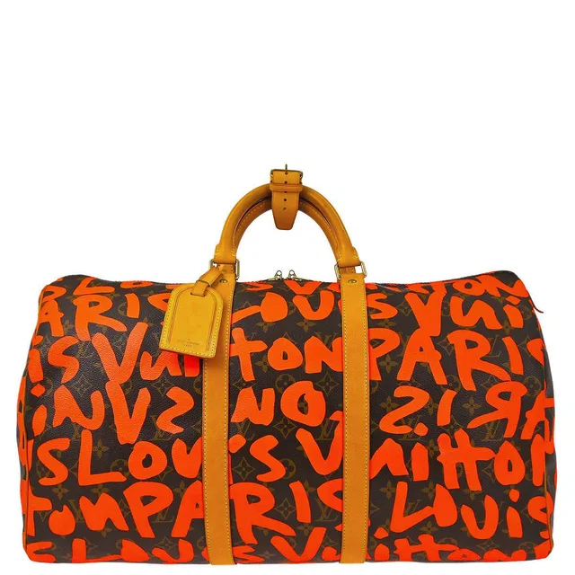 Louis Vuitton Orange Monogram Graffiti Keepall 50 Duffle Bag M93699 in Orange Canvas from AMORE Vintage Tokyo