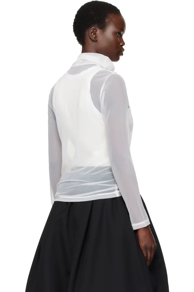 Y's White Long Sleeve Turtleneck, photo 3 of 4 from SSENSE