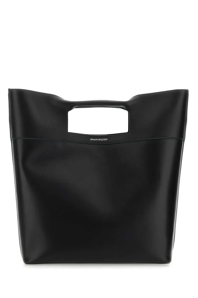 Alexander McQueen Tote Bag — Black in Black Calfskin from HEWI