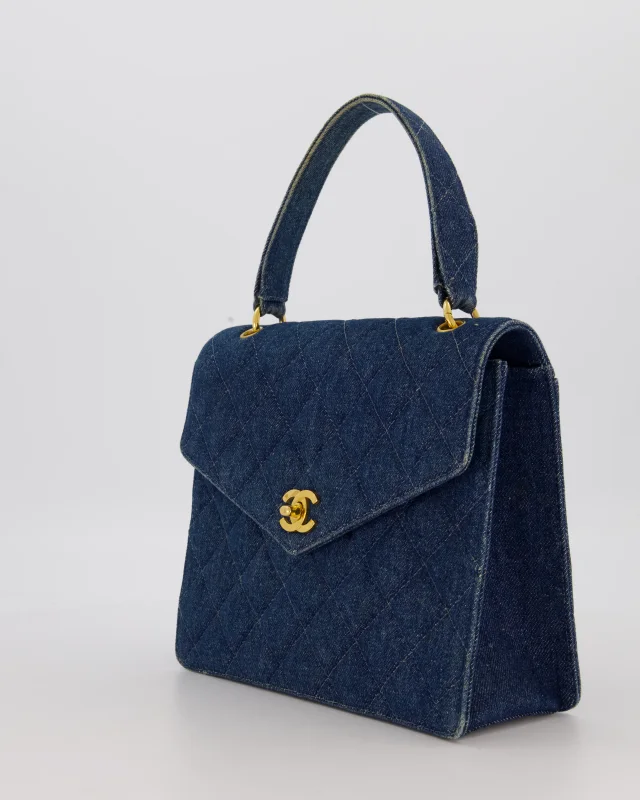 Chanel Vintage Denim Medium Top Handle Bag in Denim from Sellier, photo 9 of 18