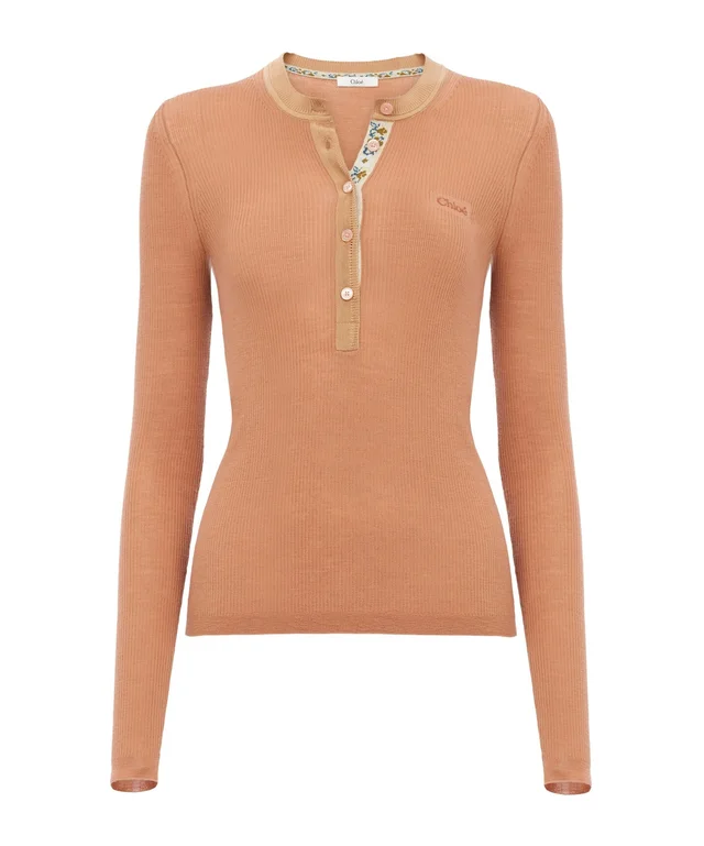 Chloé MP20 Ribbed Henley Knitted Top from SENSER, photo 1 of 1