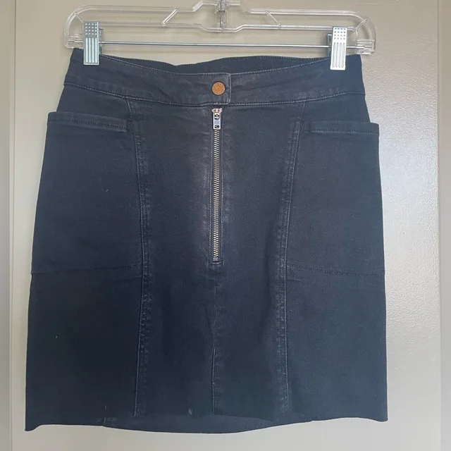 Acne Studios Denim Mini Skirt With Zipper in black Denim from Poshmark