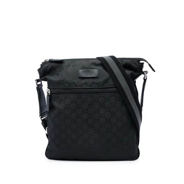 Black Gucci GG Nylon Web Crossbody in Black Nylon from Designer Revival