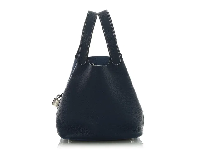 Hermès Bleu Brighton and Bleu Saphir Clémence Picotin 22 in Blue Clemence leather from Ann's Fabulous Finds