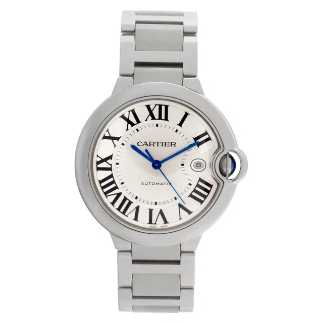 Unused Cartier Ballon Bleu 42mm W69012z4 in Blue Stainless Steel from Gray And Sons