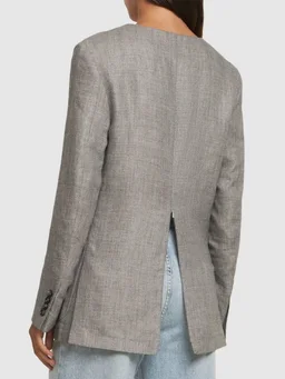 BETTTER Short Jacket with V-Neck in 56% Wool, 22% Cotton, 15% Alpaca, 7% Silk, photo 3 of 5 from LUISAVIAROMA