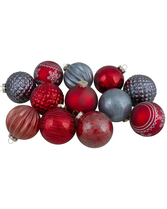 Northlight Set of 12 Red And Blue Finial And Glass Ball Christmas Ornaments, image 1 of 1 from Rue La La