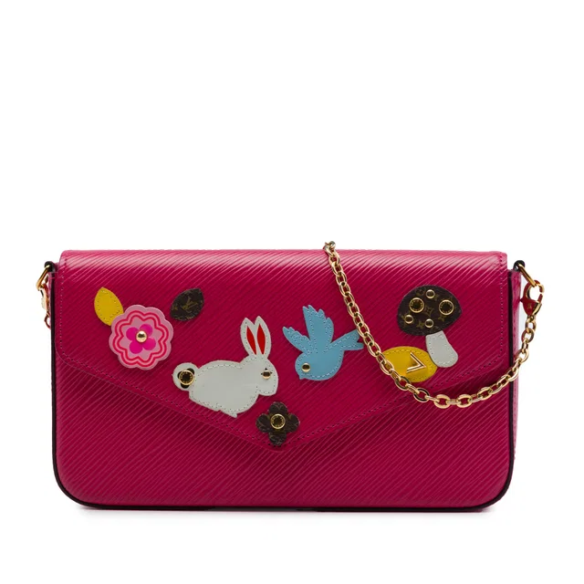 Pink Louis Vuitton Epi Pochette Felicie Patchwork Crossbody Bag in Pink Leather from Designer Revival