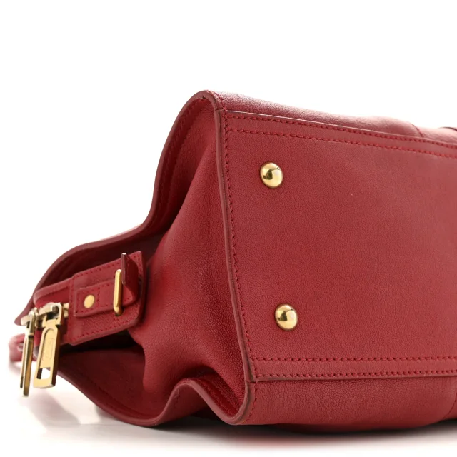 Saint Laurent Sheepskin Small Cabas ChYc Red in Red Leather from FASHIONPHILE, photo 8 of 13
