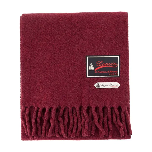 Lanvin Paris Scarf — Burgundy Wool Scarfs in Burgundy Wool from HEWI