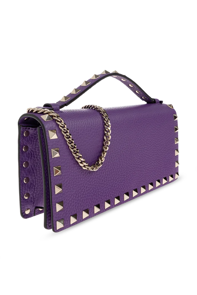 Valentino Garavani Rockstud Foldover Top Chained Wallet, photo 2 of 6 from SENSER