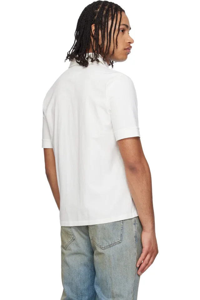 MM6 Maison Margiela Off-White Embroidered-Logo Polo, photo 3 of 4 from SSENSE