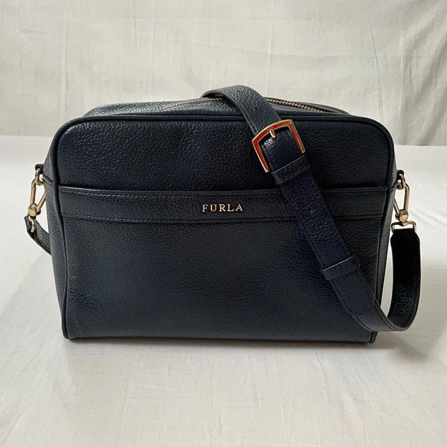 Furla Avril Leather Crossbody Camera Bag Blue in blue|gold Leather from Poshmark