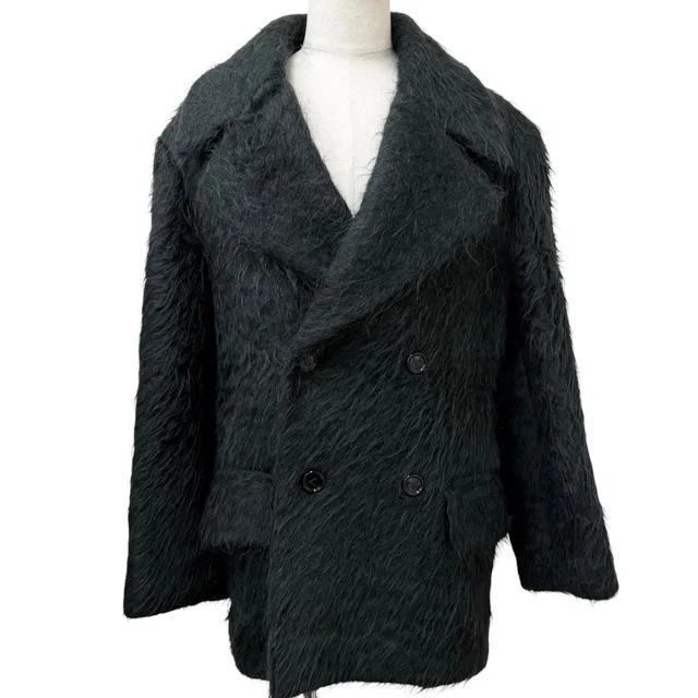 Bottega Veneta brushed fabric double breasted coat in Nylon from LuxUness