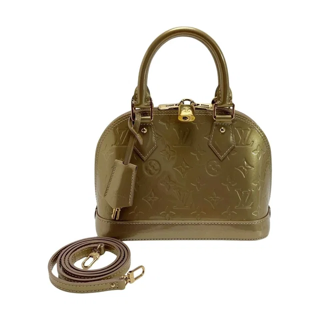 Louis Vuitton Vernis Alma BB Handbag Beige Poodle Shoulder Bag 2-Way in Beige from The Reluxe