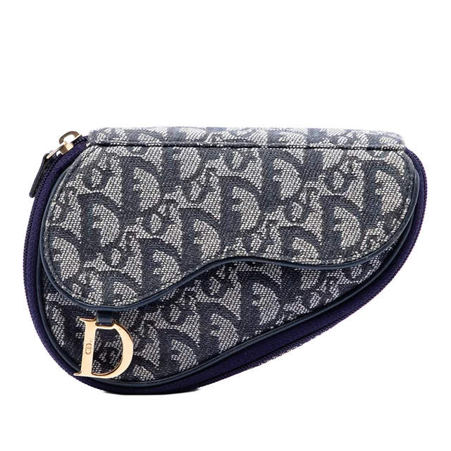 Blue Dior Diorissimo Canvas Saddle Pouch in Blue Canvas from Designer Revival, photo 1 of 1
