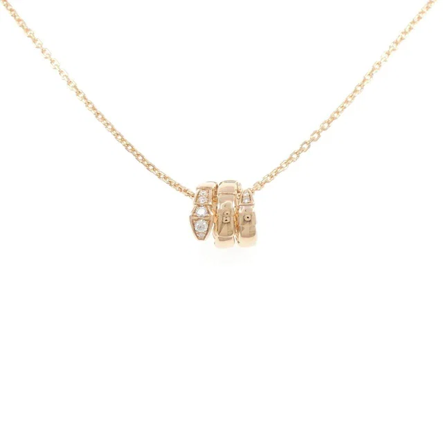 Bvlgari Serpenti Viper 750 Pink Gold Diamond Necklace in Pink from LuxUness
