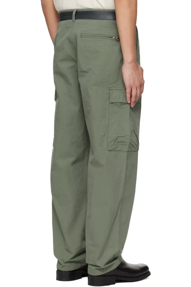 Barbour Khaki Spey Poplin Relaxed Cargo Pants, photo 3 of 5 from SSENSE