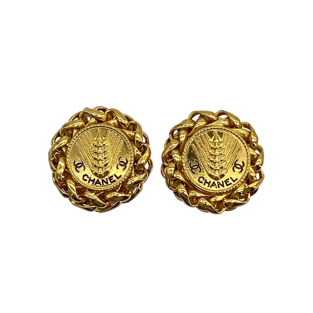 Chanel Vintage Earrings Cocomark Round Accessory 23 from Luxury Promise