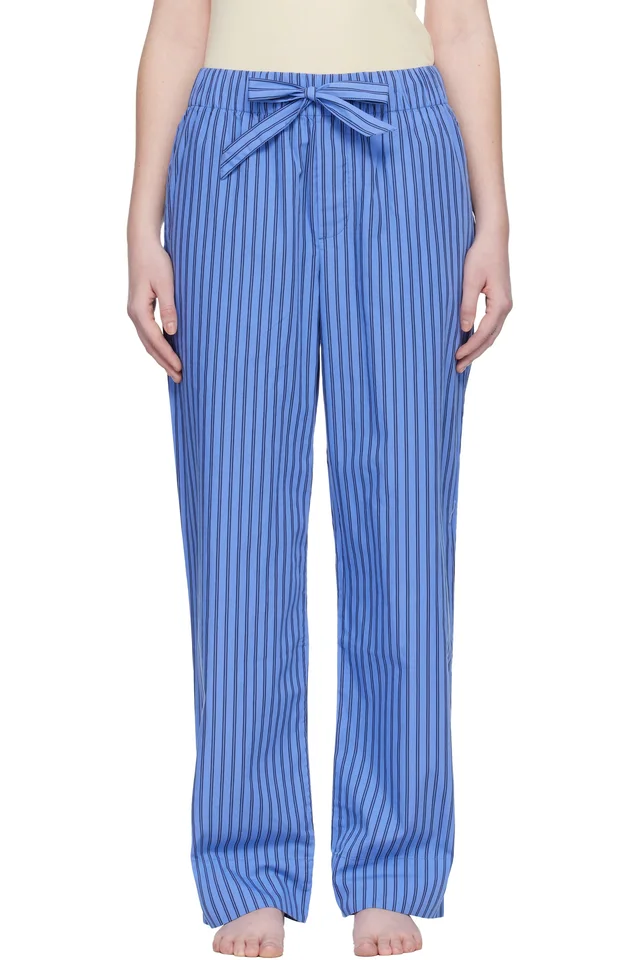 Tekla Blue Poplin Pyjama Pants, image 1 of 1 from SSENSE