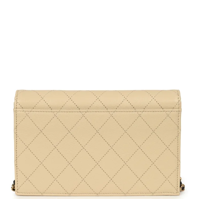 Chanel "Neo Filigree" Wallet on Chain WOC Beige, Black Grained Calfskin Gold Hardware in Black Caviar leather from Madison Avenue Couture, photo 4 of 9