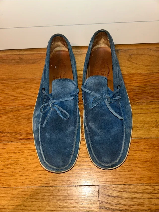 Tod's Men's Blue Suede Driving Loafers in blue Suede from Poshmark