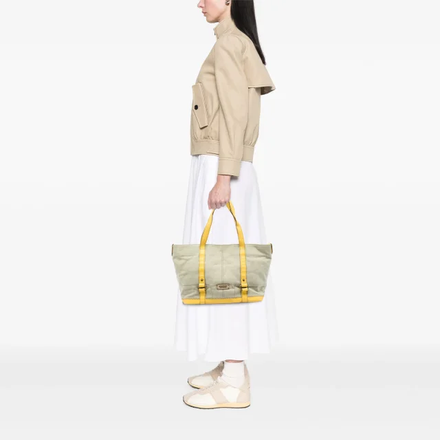 Beige Burberry Leather Trimmed Canvas Tote in Beige Canvas from Designer Revival, photo 6 of 6