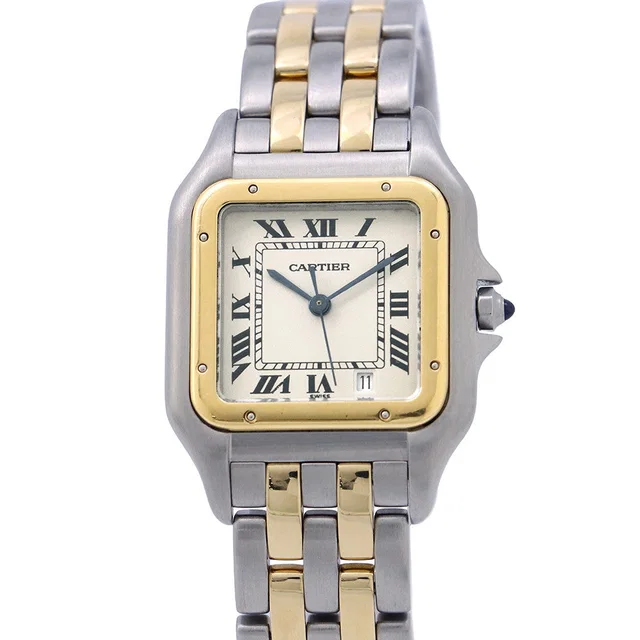 Cartier PANTHEREMM 2 Row H26.8mm×W26.5mm Stainless Steel K18YG White DialW25028B6 in White from GALLERY RARE