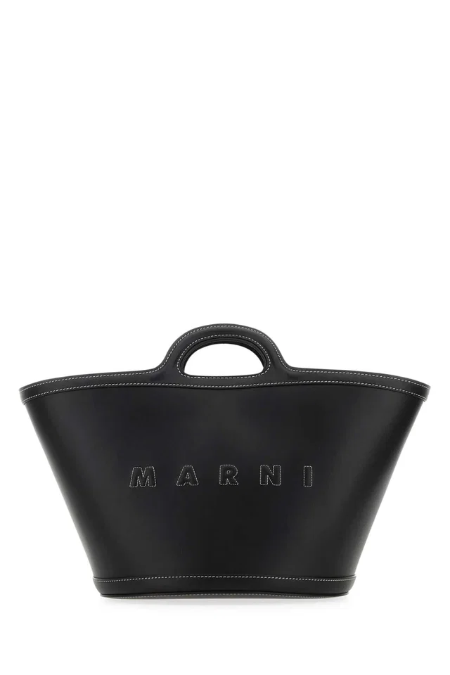 Marni Tropicalia Shoulder Bag — Black in Black Leather from HEWI