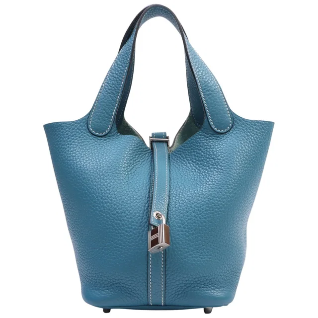 Hermès 2012 Picotin Lock PM Blue Jean in Blue Clemence leather from VINTAGE QOO TOKYO
