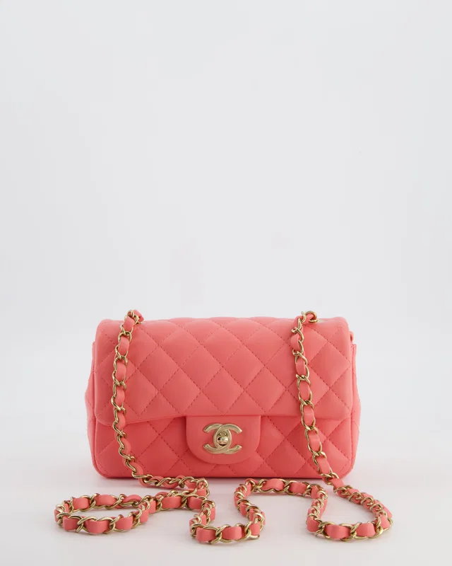 Chanel Classic Mini Rectangular Flap Bag in Pink Lambskin from Sellier