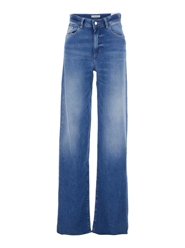 Icon denim Blue Jeans with Five-Pocket Design and Logo Patch on the Back in Denim for Women in Blue 99% Cotton 1% Elastane from Gaudenzi Boutique, photo 1 of 1