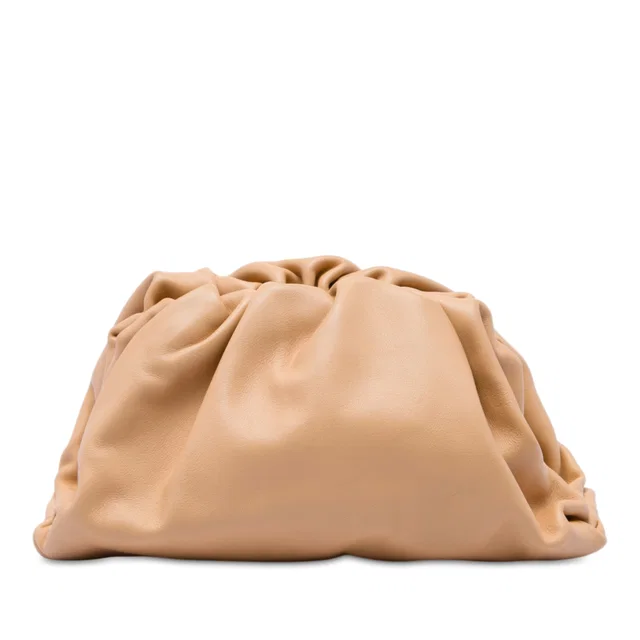Brown Bottega Veneta Teen Lambskin The Pouch Clutch Bag in Brown Lambskin from Designer Revival