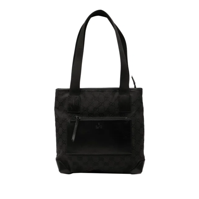 Black Gucci GG Canvas Tote in Black Canvas from Designer Revival