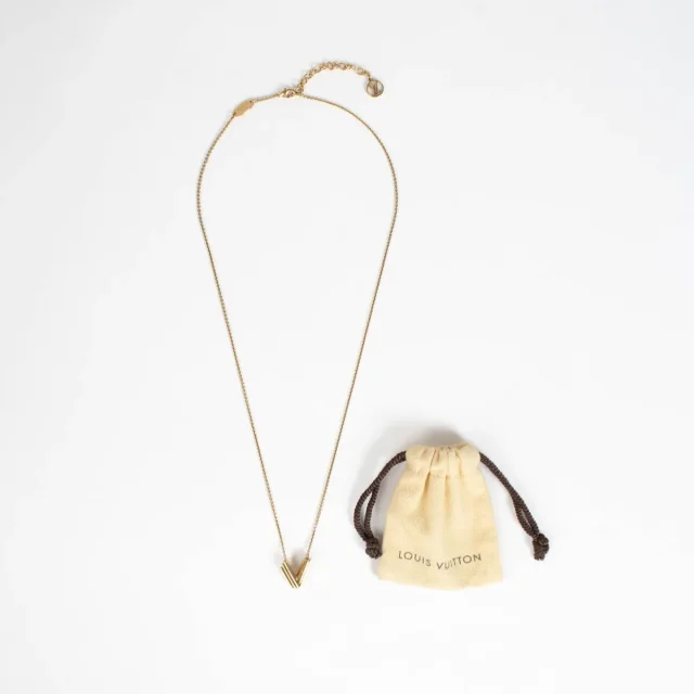 Tone Metal LV & Me V Necklace in Gold from Labellov, photo 3 of 3