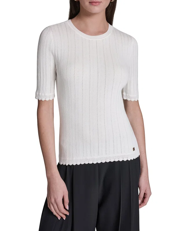 Halston Pointelle Sweater, image 1 of 1 from Gilt
