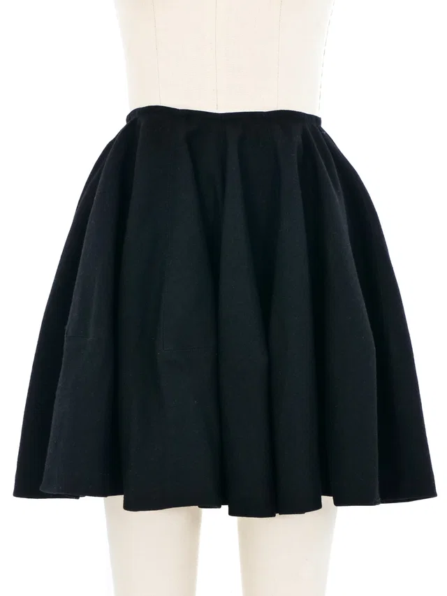 Alaïa Wool Ruffle Circle Skirt in Wool from Arcade Vintage