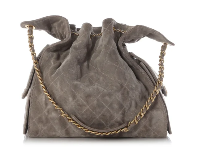 Chanel Medium Gray Suede 25 Bag in Grey Suede from Ann's Fabulous Finds, photo 4 of 9