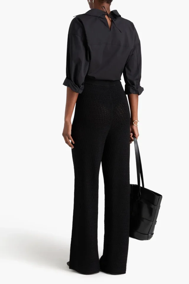 Toteme Crochet-knit wide-leg pants in Black, photo 5 of 5 from THE OUTNET