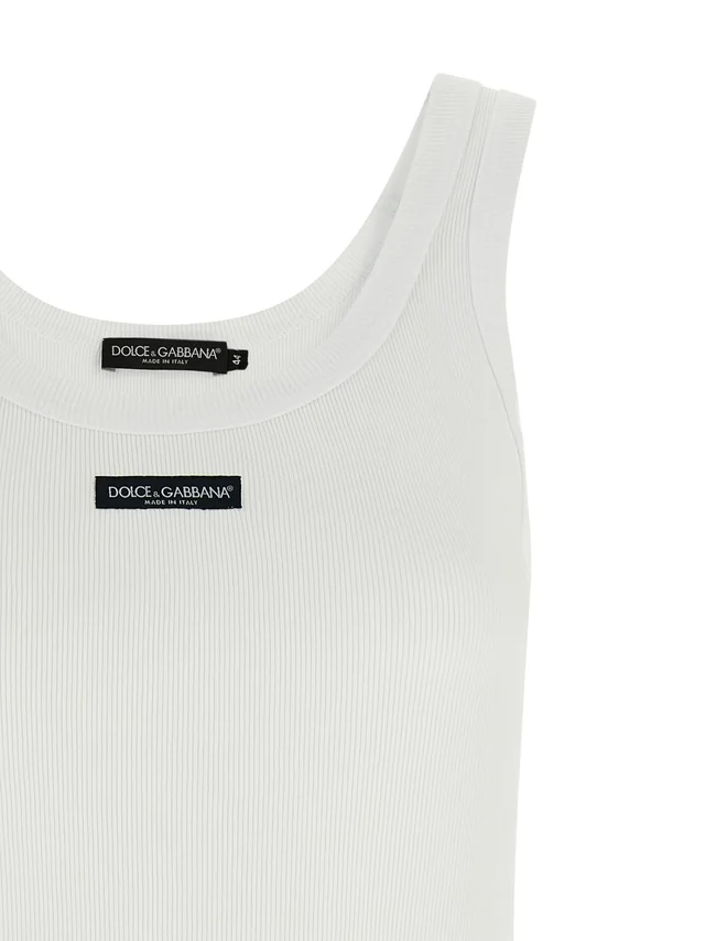 Dolce & Gabbana Logo Patch Jersey Tank Top, photo 7 of 7 from SENSER