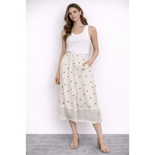 Comme des Garçons Robe De Chambre Polka Dot Silk Midi Skirt in white Silk from Poshmark