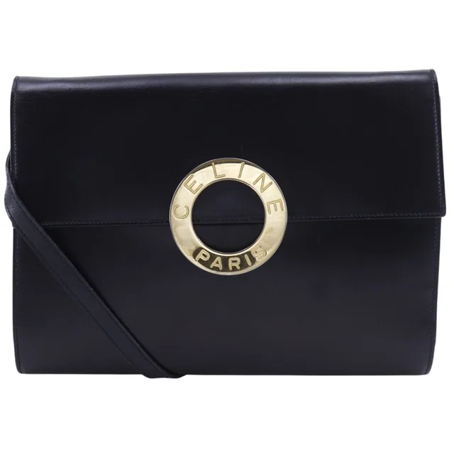 Celine 2-Way Clutch Vintage Calfskin Black in Black Calfskin from The Reluxe