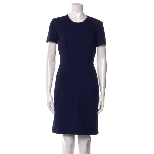 Lanvin Paris Short Sleeve Sheath Dress Navy in blue from Poshmark