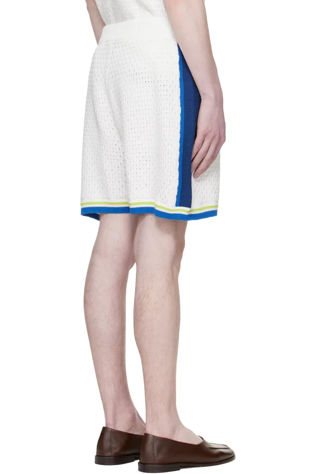 Casablanca Off-White Crochet Shorts, photo 3 of 4 from SSENSE