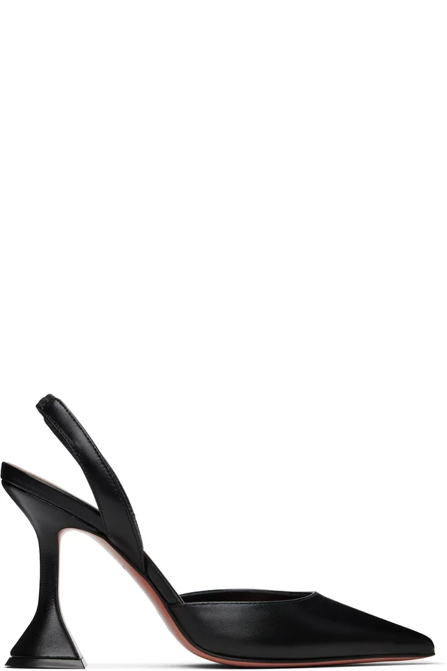 Amina Muaddi Black Holli Sling 95 Heels, image 1 of 1 from SSENSE